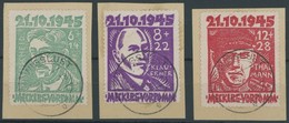 MECKLENBURG-VORPOMMERN 20-22a BrfStk, 1945, Opfer Des Faschismus, Stempel LUDWIGSLUST, Prachtsatz, Gepr. Kramp, Mi. 240. - Sonstige & Ohne Zuordnung