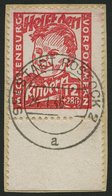 MECKLENBURG-VORPOMMERN 28a BrfStk, 1945, 12 Pf. Rosarot Kinderhilfe, Randstück, Prachtbriefstück, Gepr. Kramp, Mi. (60.- - Otros & Sin Clasificación