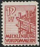 MECKLENBURG-VORPOMMERN 36xc **, 1946, 12 Pf. Lebhaftbraunrot, Kreidepapier, Pracht, Gepr. Kramp, Mi. 200.- - Other & Unclassified