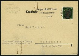 SÄCHSISCHE SCHWÄRZUNGEN AP 784I BRIEF, CHEMNITZ 4, 5 Pf. Auf Postkarte, Zusätzlich Noch Handschriftlich Mit Rotem Kreuz  - Otros & Sin Clasificación