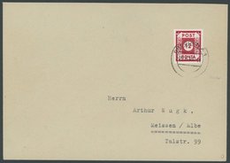 OST-SACHSEN BIb BRIEF, 1945, 12 Pf. Rot POTSCHTA Auf Brief, Gefälligkeitsabstempelung, Pracht, Signiert, Mi. 800.- - Sonstige & Ohne Zuordnung