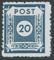 OST-SACHSEN 48cF **, 1945, 20 Pf. Schwärzlichblaugrau Klotzsche, Gezähnt L 10 3/4, Postfrisch, Pracht, Gepr. Ströh, Mi.  - Otros & Sin Clasificación