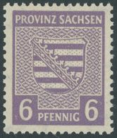 PROVINZ SACHSEN 76Xb **, 1945, 6 Pf. Rötlichgrauviolett, Wz. 1X, Postfrisch, Pracht, Gepr. Ströh, Mi. 280.- - Other & Unclassified