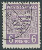 PROVINZ SACHSEN 76Xb O, 1945, 6 Pf. Rötlichgrauviolett, Wz. 1X, Pracht, Gepr. Ströh, Mi. 850.- - Otros & Sin Clasificación