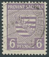 PROVINZ SACHSEN 76Yb O, 1945, 6 Pf. Rötlichgrauviolett, Wz. 1Y, Pracht, Gepr. Ströh, Mi. 250.- - Sonstige & Ohne Zuordnung