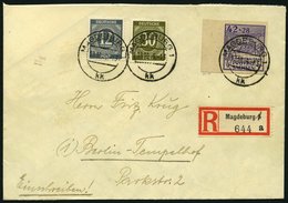 PROVINZ SACHSEN 89B BRIEF, 1946, 42 Pf. Wiederaufbau, Ungezähnt, Linkes Randstück Mit Zusatzfranaktur Alliierte Besetzun - Altri & Non Classificati