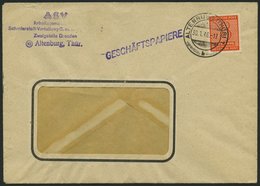 WEST-SACHSEN 118Y BRIEF, 1945, 8 Pf. Lebhaftrotorange, Wz. 1Y, Einzelfrankatur Auf Geschäftspapiere Aus ALTENBURG, Prach - Sonstige & Ohne Zuordnung