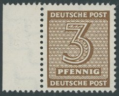 WEST-SACHSEN 126Yb **, 1948, 3 Pf. Dunkelockerbraun, Wz. 1Y, Postfrisch, Pracht, Gepr. Ströh, Mi. 200.- - Other & Unclassified