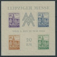 WEST-SACHSEN Bl. 5Ya **, 1946, Block Leipziger Messe, Wz. 1Y, übliche Herstellungsbedingte Kalanderbüge, Postfrisch, Pra - Other & Unclassified