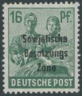 ALLGEMEINE-AUSGABEN 188c **, 1948, 16 Pf. Schwärzlichopalgrün, Postfrisch, Pracht, Kurzbefund Paul, Mi. 350.- - Sonstige & Ohne Zuordnung