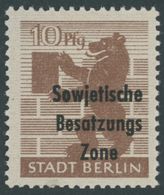 ALLGEMEINE-AUSGABEN 203bwbz **, 1948, 10 Pf. Braun, Postfrisch, Pracht, Kurzbefund Paul, Mi. 450.- - Sonstige & Ohne Zuordnung