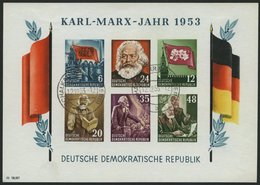 DDR Bl. 8BYI O, 1953, Marx-Block, Ungezähnt, Wz. 2YI, Pracht, Gepr. Schönherr, Mi. 220.- - Otros & Sin Clasificación