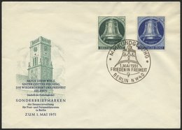 BERLIN 76,78 BRIEF, 1951, 10 Und 30 Pf. Glocke Links Auf Amtlichem FDC, Pracht, Mi. 200.- - Otros & Sin Clasificación