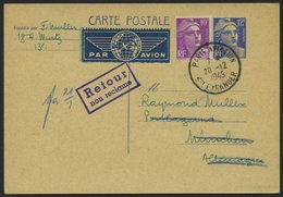 ERST-UND ERÖFFNUNGSFLÜGE 2335 BRIEF, 20.12.49, Paris-München, Franz. Frankatur, Kein Ankunftsstempel, Prachtkarte - Storia Postale