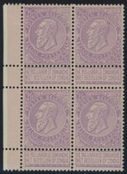 BELGIEN 59 VB **, 1893, 2 Fr. Lila Auf Blaßrosa Im Postfrischen Randviererblock, Kabinett, R! - Otros & Sin Clasificación