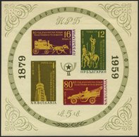 BULGARIEN Bl. 5/6 **, 1959, Blockpaar 60 Jahre Post- Und Telegrafenwesen, Feinst/Pracht, Mi. 120.- - Sonstige & Ohne Zuordnung