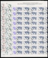 BULGARIEN 3881-84,3885 O, 1991, Haustiere, Je Im Bogen (100) Mit Zentrischen Stempeln, 2x Gefaltet, Pracht, Mi. 450.- - Other & Unclassified