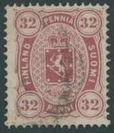 FINNLAND 11 O, 1875, 32 P. Karminrosa, Pracht, Fotoattest L. Nielsen, Mi. 600.- - Altri & Non Classificati