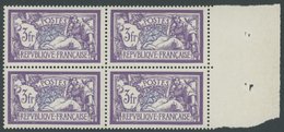FRANKREICH 181 VB **, 1925, 3 Fr. Violett/blau Allegorie Im Randviererblock, Postfrisch, Pracht, Mi. 200.- - Other & Unclassified