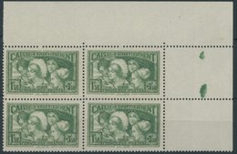 FRANKREICH 261 VB **, 1931, 1.50 Fr. Staatsschuldentilgungskasse Im Rechten Oberen Eckrandviererblock, Pracht, Mi. (960. - Altri & Non Classificati