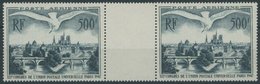 FRANKREICH 782ZW **, 1947, 500 Fr. Flugpost Im Waagerechten Zwischenstegpaar, Postfrisch, Pracht - Other & Unclassified