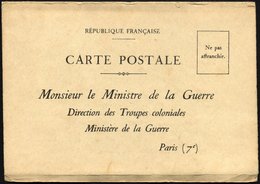 FRANKREICH Anwerbekarte Des Französischen Kolonialministeriums Für Indochina, Afrika Und Madagaskar, Ungebraucht, Pracht - War Stamps