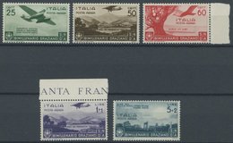 ITALIEN 555-59 **, 1936, Flugpost, 5 Postfrische Prachtwerte, Mi. 81.- - Gebraucht