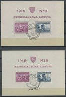 LITAUEN Bl. 1A/B O, 1939, Blockpaar 20 Jahre Republik, Sonderstempel, Pracht, Mi. 185.- - Lituania
