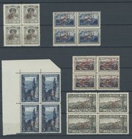 DIENSTMARKEN D 124-28A VB **, 1922/34, Officiel, Roter Aufdruck, Gezähnt A, In Viererblocks, Postfrischer Prachtsatz, Mi - Dienstmarken
