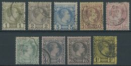 MONACO 1-9 O, 1885, 1 C. - 1 Fr. Charles III, 9 Werte Feinst/Pracht, Mi. 680.- - Other & Unclassified