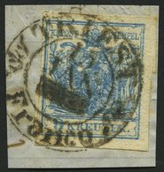 ÖSTERREICH 5X BrfStk, 1850, 9 Kr. Blau, Handpapier, Type IIIa, K2 TRIEST FRANCO, Prachtbriefstück - Used Stamps