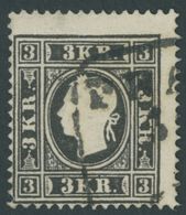 ÖSTERREICH BIS 1867 11II O, 1859, 3 Kr. Schwarz, Type II, Pracht, Mi. 250.- - Used Stamps