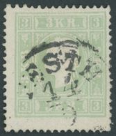 ÖSTERREICH BIS 1867 12b O, 1859, 3 Kr. Bläulichgrün, K1 PESTH, Pracht, Mi. 220.- - Gebraucht