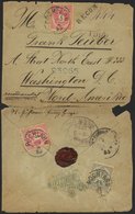 ÖSTERREICH 46I,48 BRIEF, 1885, 5 Kr. Rot (2x) Und 20 Kr. Olivgrau Auf RECOM-Brief Von POCHLAHN (K1) Nach Washington, Sta - Autres & Non Classés