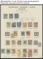 SAMMLUNGEN, LOTS O, 1855-1940, Alter Gestempelter Sammlungsteil Schweden Mit Einigen Besseren Werten, Etwas Unterschiedl - Collections