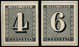 SCHWEIZ BUNDESPOST 417/8 **, 1943, Einzelmarken 100 Jahre Briefmarken, Pracht, Mi. 60.- - 1843-1852 Federal & Cantonal Stamps