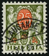 PORTOMARKEN P 46z O, 1934, 25 C. Schwärzlicholiv/orangerot, Gestrichenes Papier, Pracht, Mi. 78.- - Impuesto
