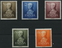 SPANIEN 989-99 **, 1951, 500. Geburtstag Königin Isabella I., Prachtsatz, Mi. 60.- - Altri & Non Classificati