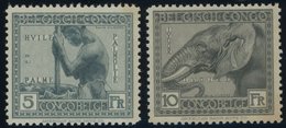 BELGISCH-KONGO 76/7 **, 1924, 5 Und 10 Fr. Kongo, Gummi Teils Etwas Gebräunt Sonst Pracht - Altri & Non Classificati