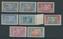 ELFENBEINKÜSTE 75-82 **, 1924/7, Boot In Der Ebrié-Lagune, Mit Aufdruck, Postfrischer Prachtsatz - Unused Stamps