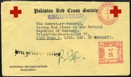 PALÄSTINA 1972, Einschreib-Vordruckbrief Des Pakistanischen Roten Kreuzes An Das DRK In Bonn, Feinst - Palästina