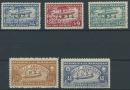 PARAGUAY 432-36 *, 1934, Graf Zeppelin, Falzrest, Prachtsatz - Paraguay