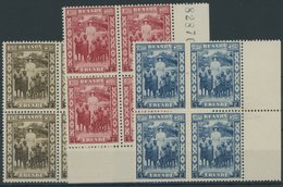 RUANDA-URUNDI 62-64 VB **, 1936, Königin Astrid In Postfrischen Viererblocks, Pracht - Nuovi