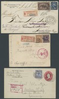 USA 1900/12, 3 Verschiedene Einschreibbriefe Mit Interessanten Frankaturen Nach Deutschland, U.a. Mit Mi.Nr. 121 Und 188 - Usados