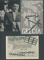 UNO NEW YORK 1967/8, 3 Verschiedene UN-Protestkarten Gegen Die Griechische Militärdiktatur An Die UN In New York, Pracht - VN