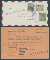 SLG. ALLE WELT 1947/8, Luftpostbrief Aus Venezuela Mit Violettem L1 By Air To London Only Und Air Express Karte Von Isla - Altri & Non Classificati