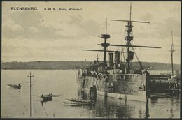 ALTE POSTKARTEN - SCHIFFE KAISERL. MARINE S.M.S. König Wilhelm In Flensburg, Feldpostkarte - Guerra