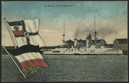 ALTE POSTKARTEN - SCHIFFE KAISERL. MARINE BIS 1918 S.M.S. Prinz Heinrich, Eine Gebrauchte Karte - Warships