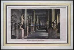 BERLIN: Der Götter- Und Heroen-Saal Im Alten Museum, Kolorierter Holzstich Um 1880 - Litografía