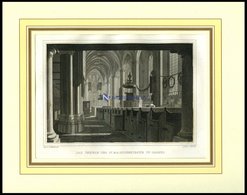 KASSEL: Das Innere Der St. Martinskirche, Stahlstich Von Wenderoth/Höfer, 1840 - Lithographies